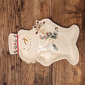 Formalities by Baum Bros. Christmas Holiday Winter Snowman Serving Platter